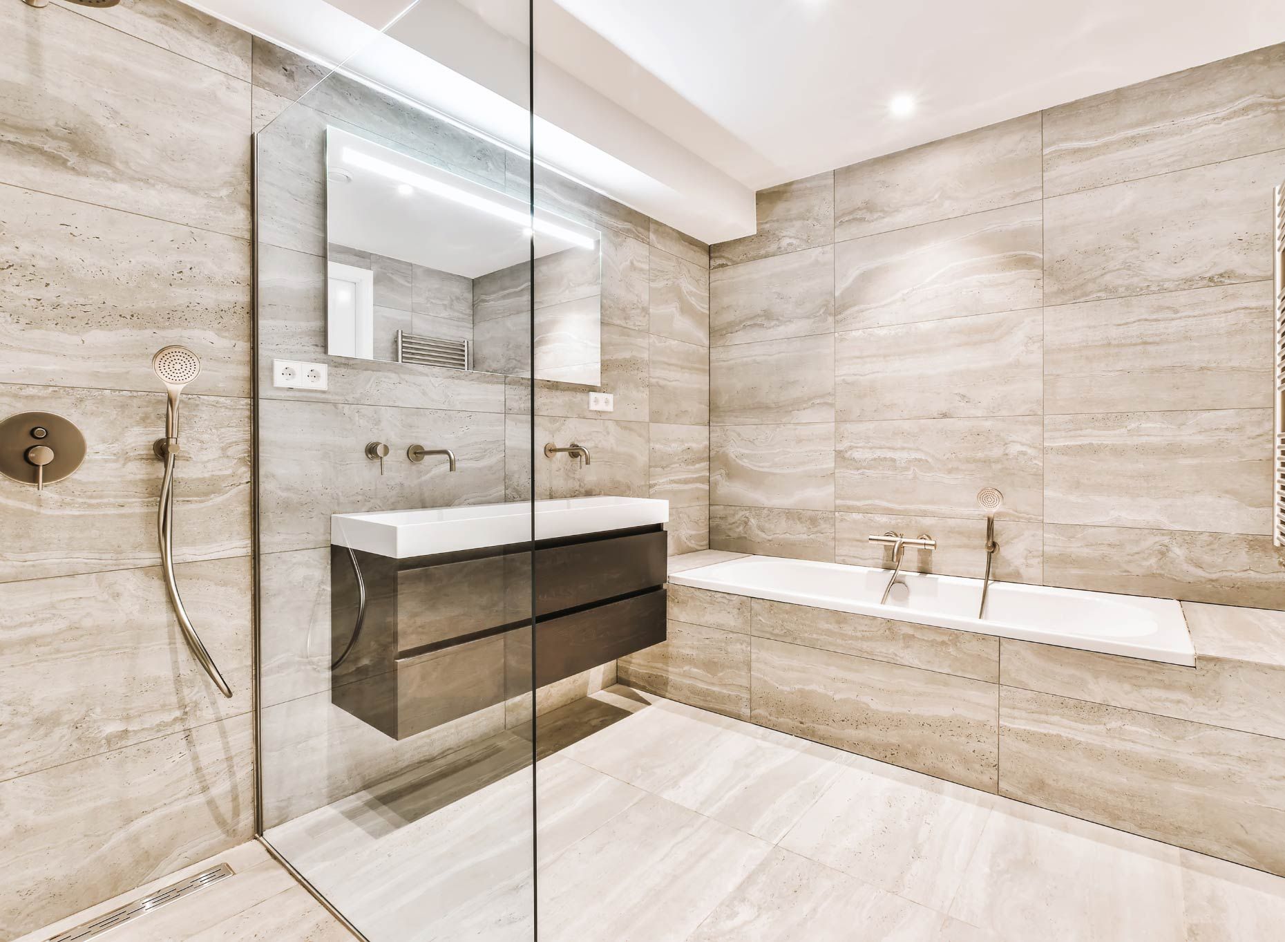 Luxury bathroom with stand-up shower, Ballard Luxury Homes
