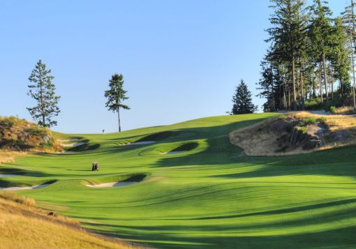 Vancouver Island golf course with blue skies