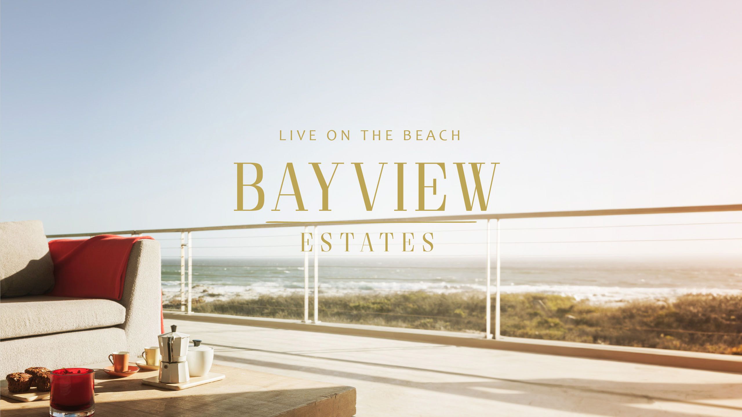 Bayview Estates billboard graphic Live on the Beach Bayview Estates French Creek