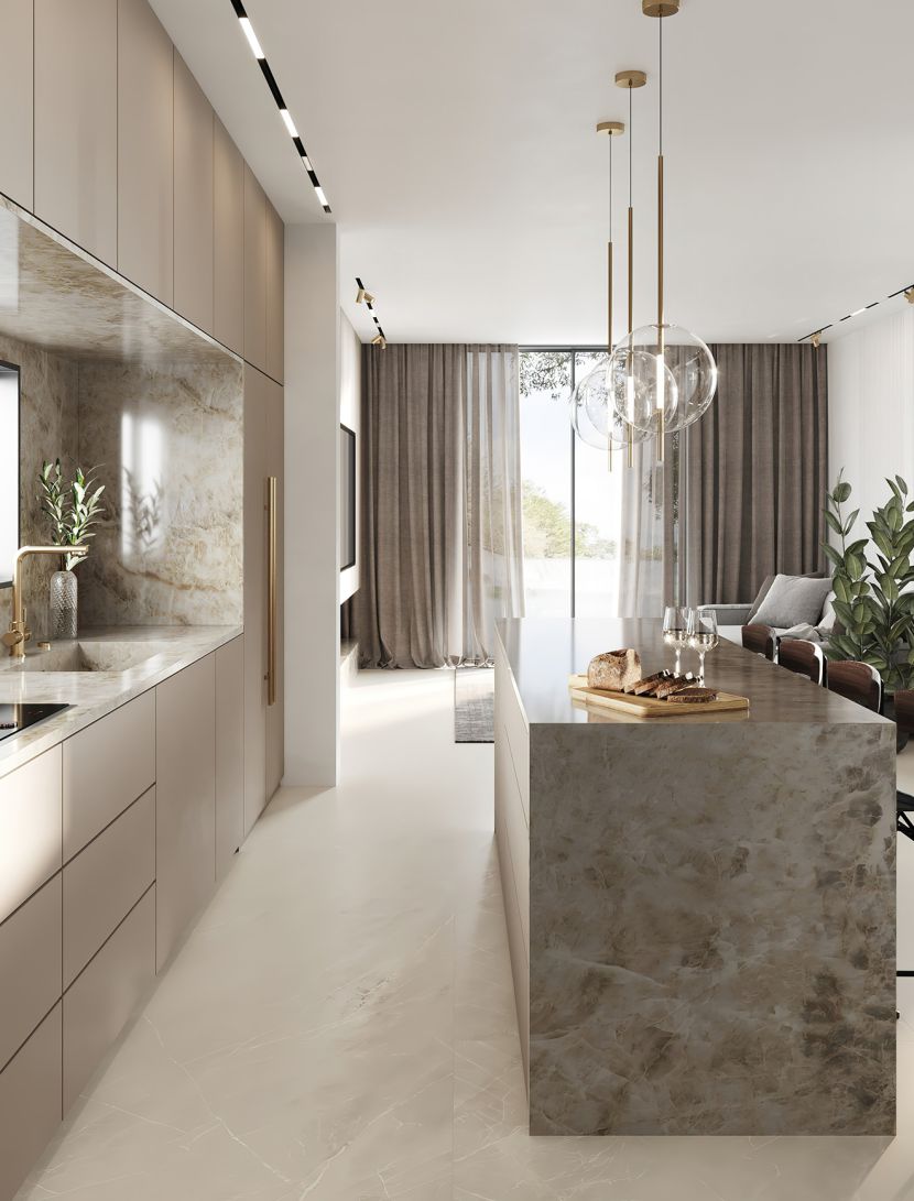 Interior Decor photo, living space with side kitchen nook, Ballard Luxury Homes