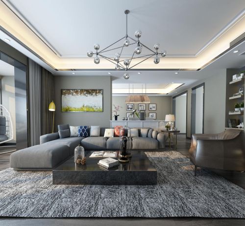 Luxury living room with grey decor, Ballard Luxury Homes